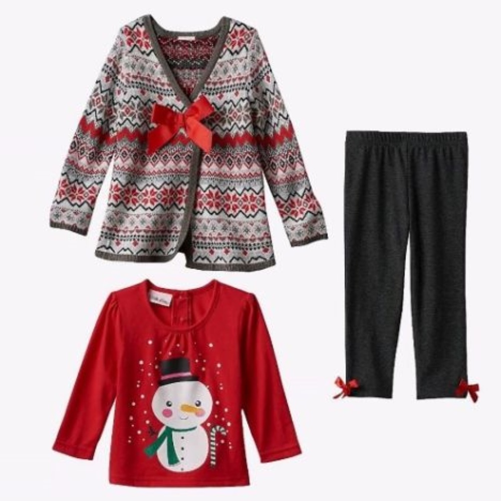 Little Lass 3-Piece Snowman Outfit